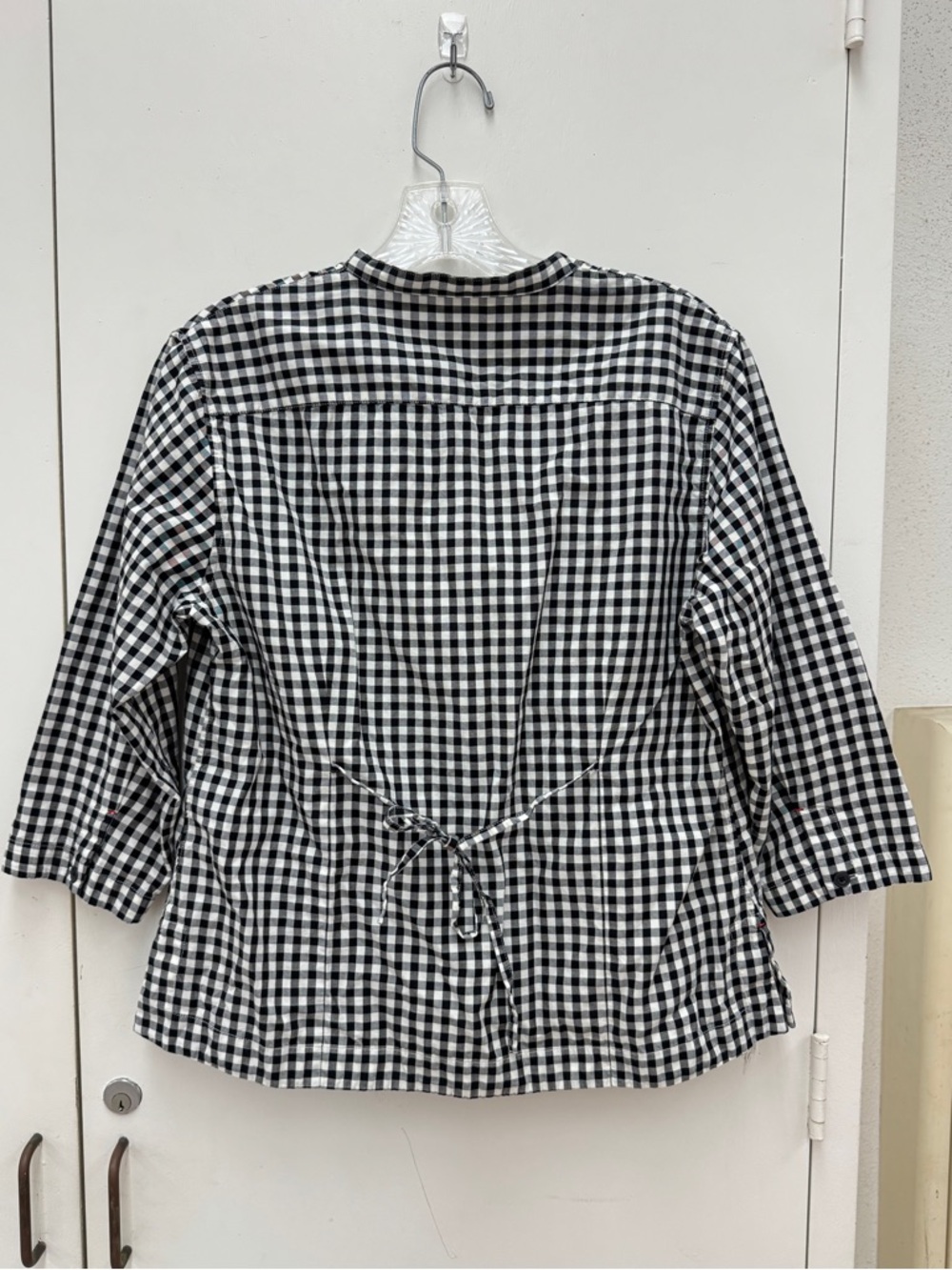 Uniqlo x Ines De La Fressange Cotton Button-Front Gingham Blouse - Black & White - Picture 12 of 12